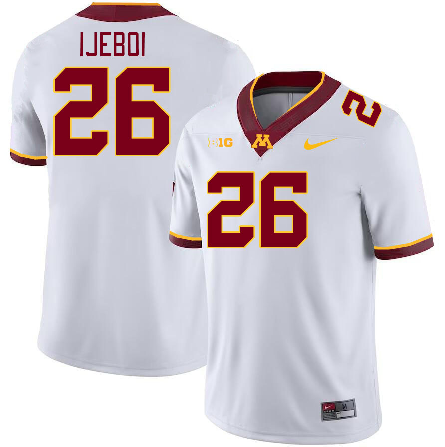 Men #26 Fame Ijeboi Minnesota Golden Gophers College Football Jerseys Stitched-White